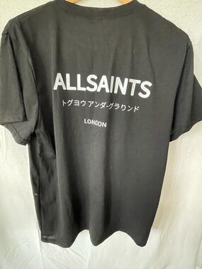 ALLSAINTS TOKYO LONDON black tee NEW Size large
